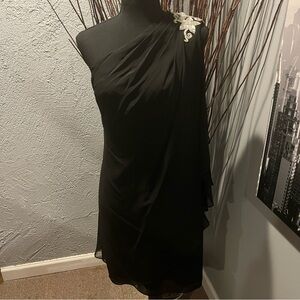 🍒JS BOUTIQUE ONE SHOULDER BLACK SHEETH DRESS SIZE 10🍒